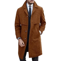 Woolen Men's Coat Plus Size Single Breasted Large Coat