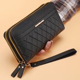 Women's Simple Double Zipper Multiple Card Slots Long Wallet