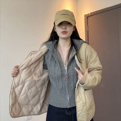 Women's Waist Slimming Casual Sweatshirt Small Cropped Sweater Coat