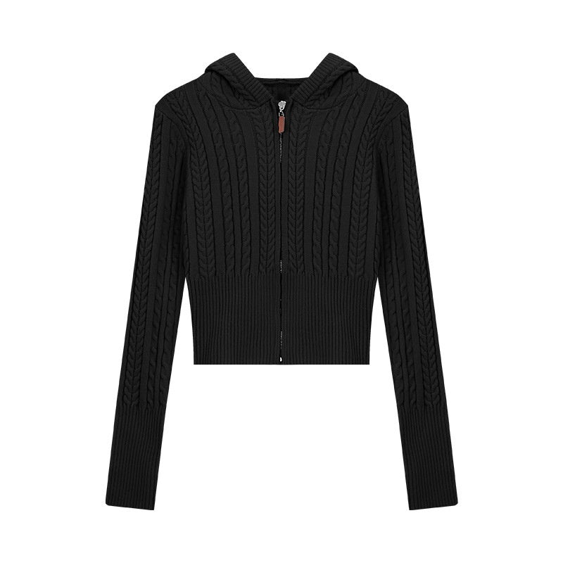 Women's Waist Slimming Casual Sweatshirt Small Cropped Sweater Coat