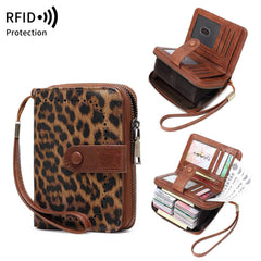Leopard Print Multifunctional Zipper Retro Small Wallet
