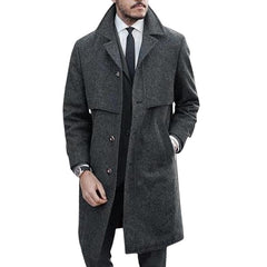 Woolen Men's Coat Plus Size Single Breasted Large Coat